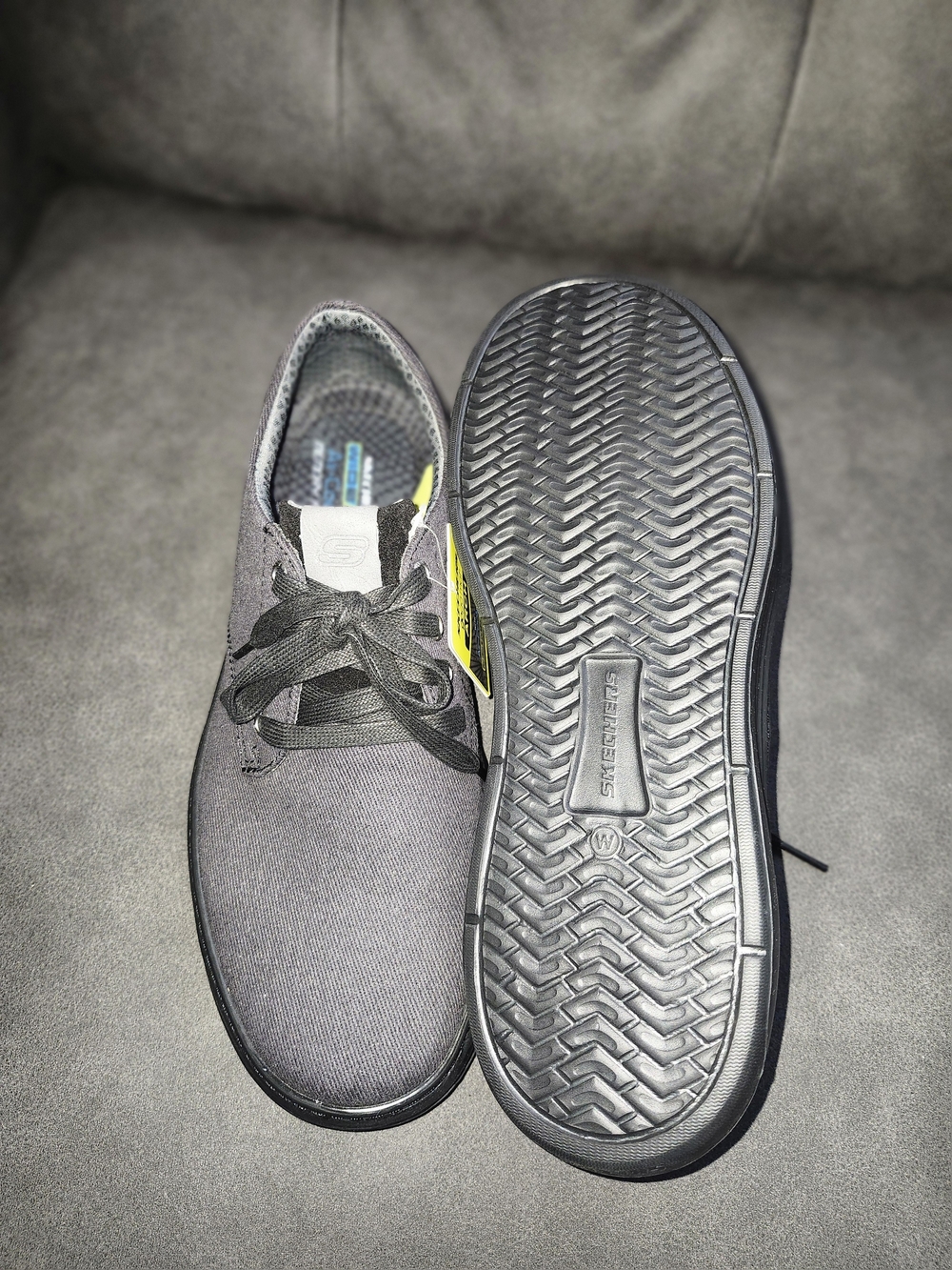 Skechers Men's Black Lace-Up Canvas Sneakers